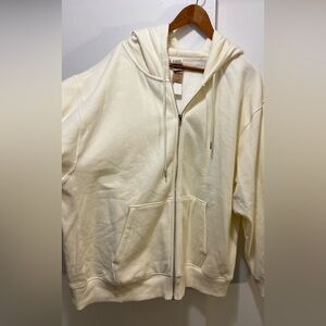 PINK Victoria's Secret Off-White Zip-Up Hoodie NWT